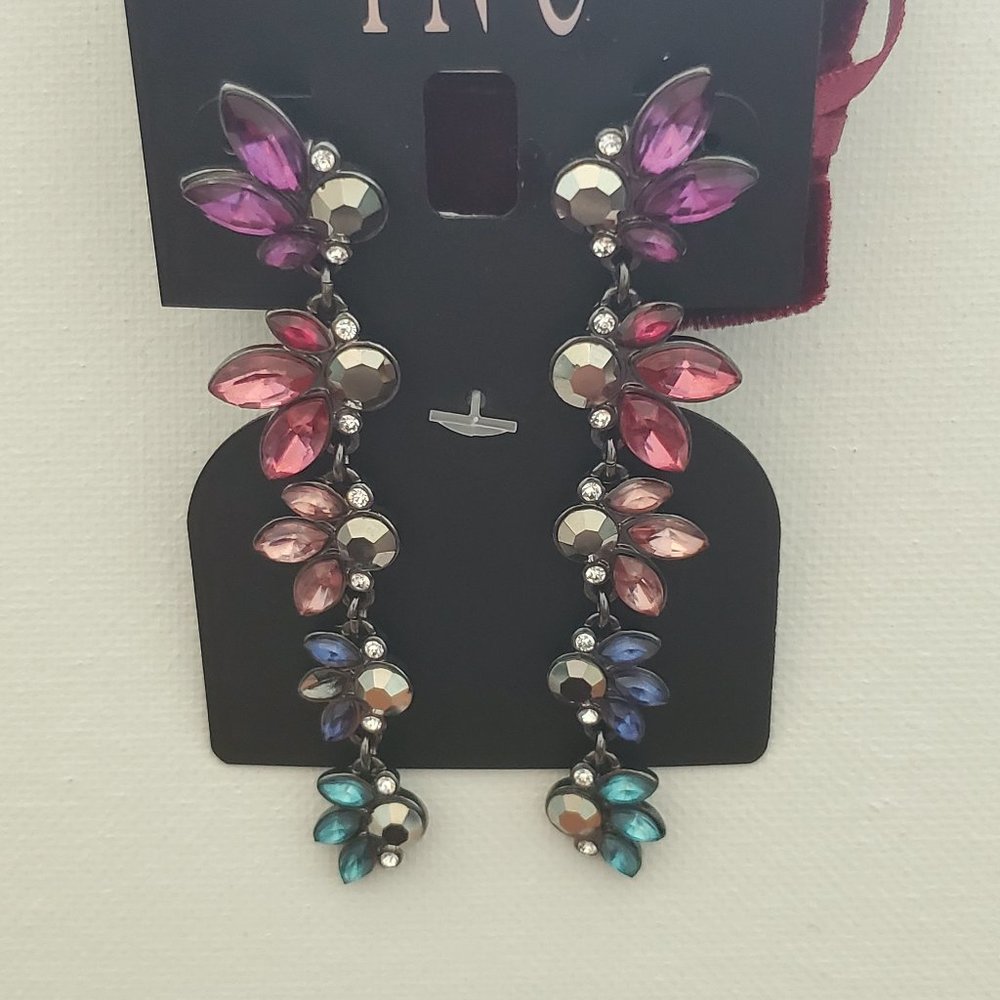 HEMATITE MULTI STONE DANGLE EARRINGS